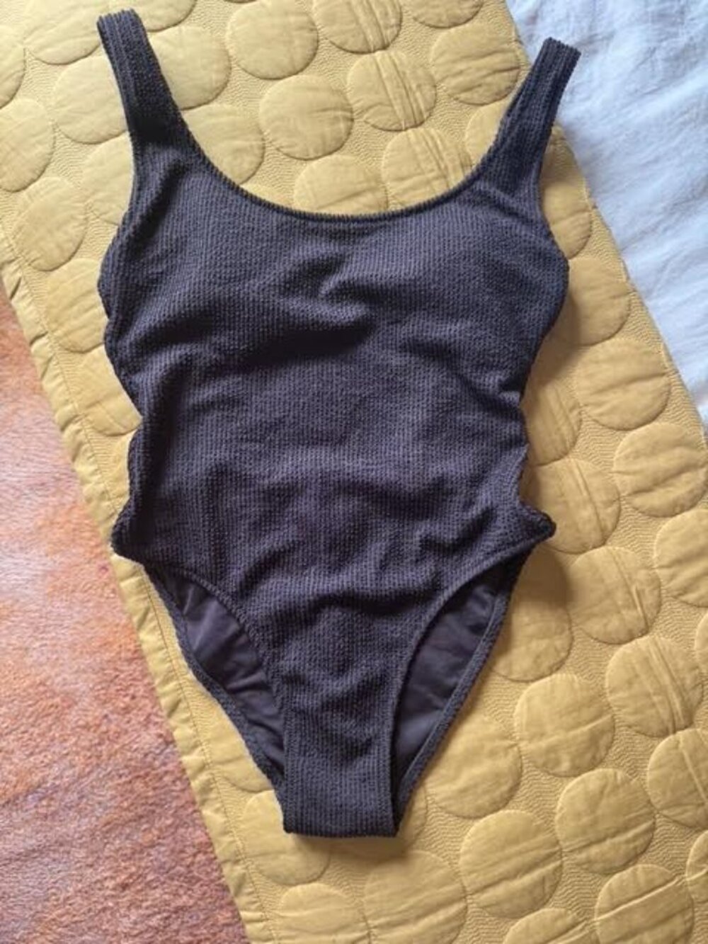 J Crew Claudia Scrunchie One-Piece Swimsuit in Inky Espresso - Picture 5 of 16